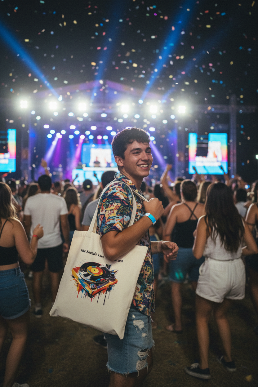 Sounds Like Us Podcast Tote Bag - "Bedroom Rockstars" Cotton Carryall