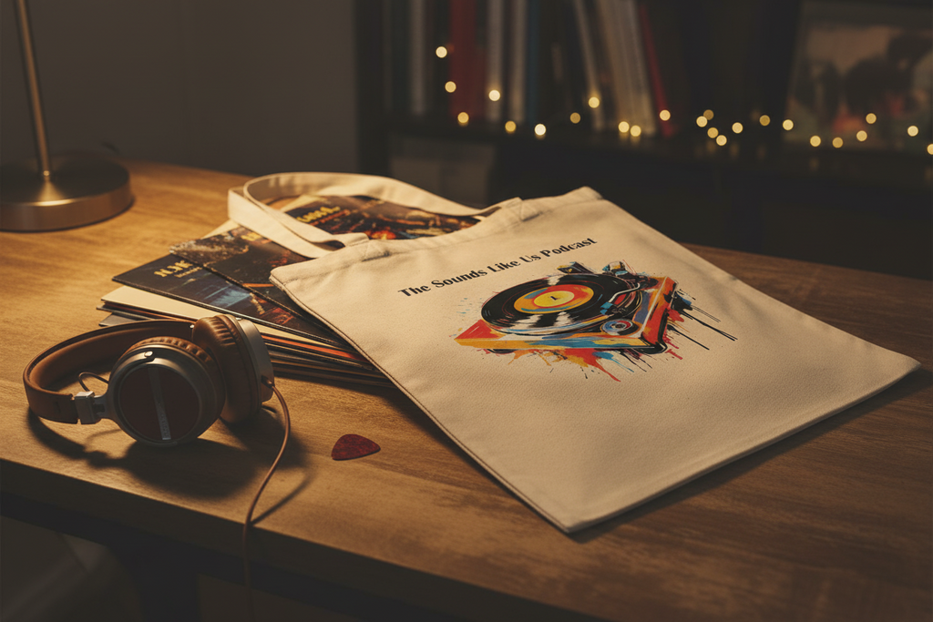 Sounds Like Us Podcast Tote Bag - "Bedroom Rockstars" Cotton Carryall