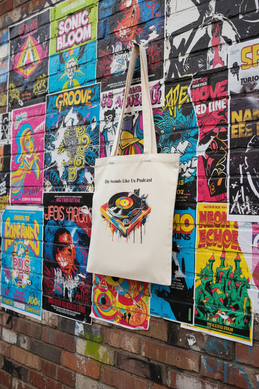 Sounds Like Us Podcast Tote Bag - "Bedroom Rockstars" Cotton Carryall